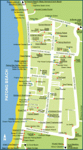 Patong beach tourist map - Patong hotels