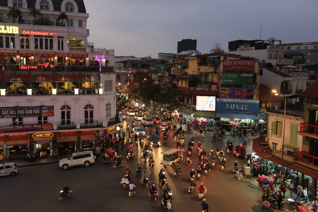 Hanoi bustling.